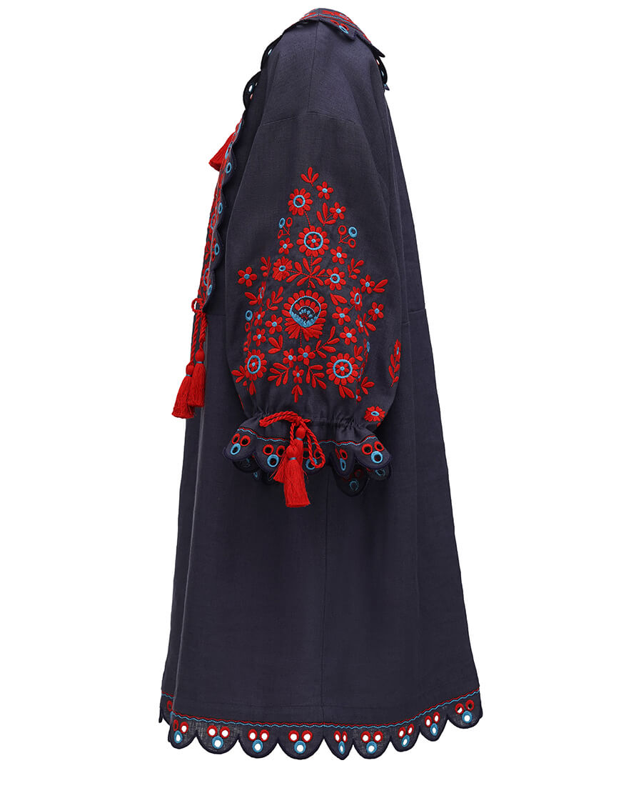 RZQYEwIsv55CQRfnktTAix1tjqV6jD21RZQJGhA4 Коротка вишита сукня Лемківщини Lemky ETNODIM (ETN_Lemky) - фото 3