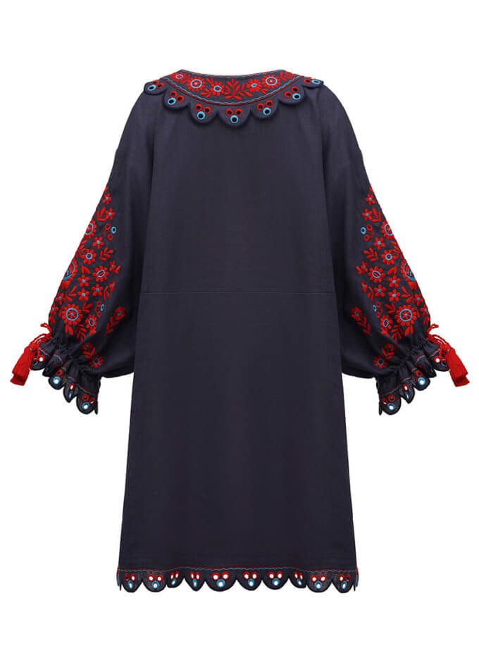 Коротка вишита сукня Лемківщини Lemky ETNODIM (ETN_Lemky)