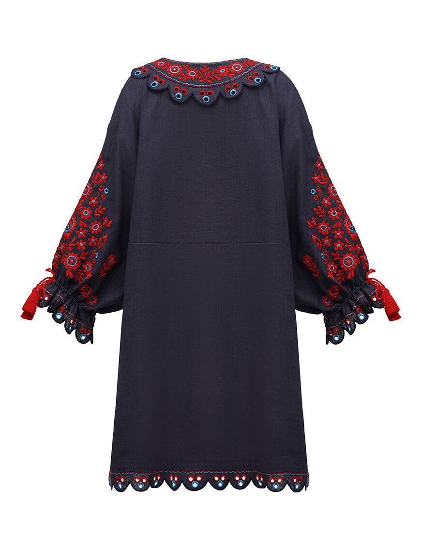 WfjbFIHQ82OjLhk4UJkgmSzXTX3oY51ty9dA4WY5 Коротка вишита сукня Лемківщини Lemky ETNODIM (ETN_Lemky) - фото 2