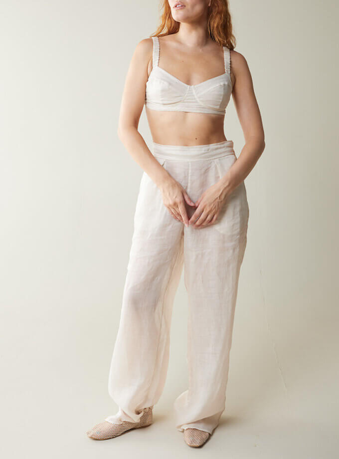 Легкі прозорі лляні штани - палаццо NESAMOVYTO (NST_Trsln2)