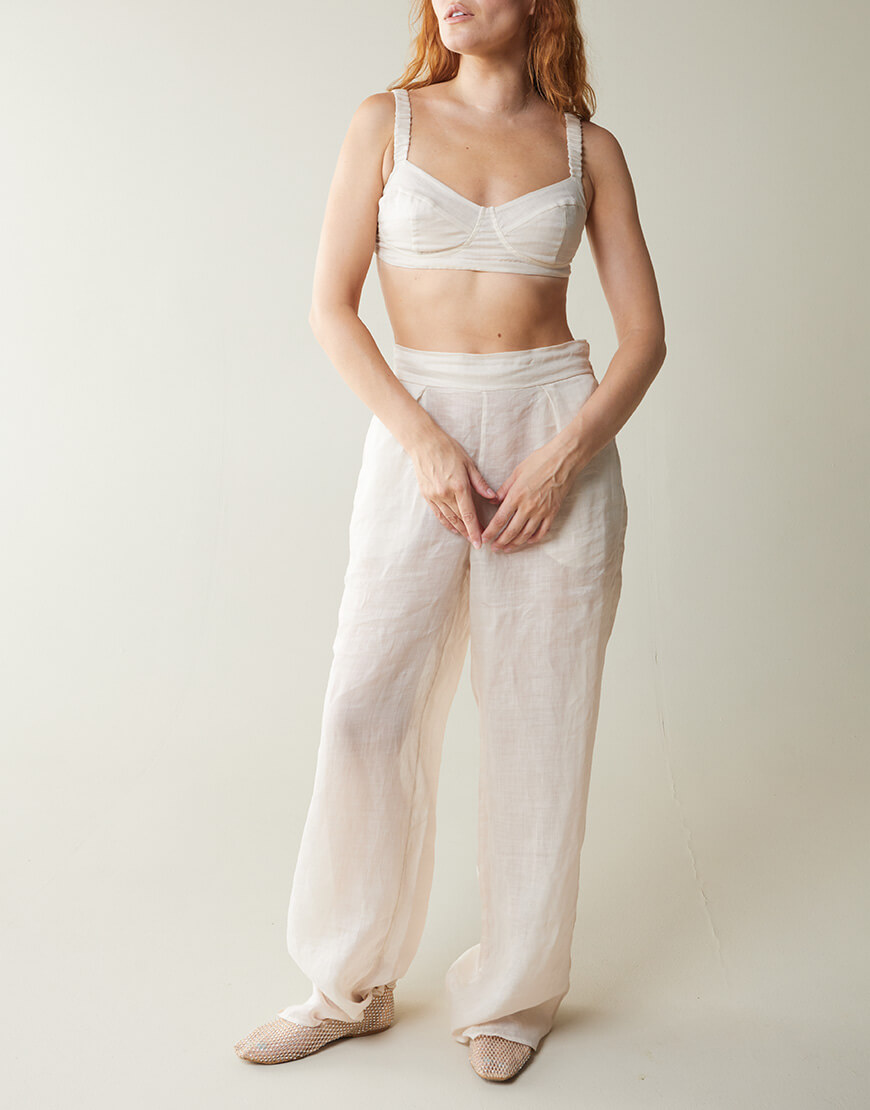 q3198 Легкі прозорі лляні штани - палаццо NESAMOVYTO (NST_Trsln2) - фото 2