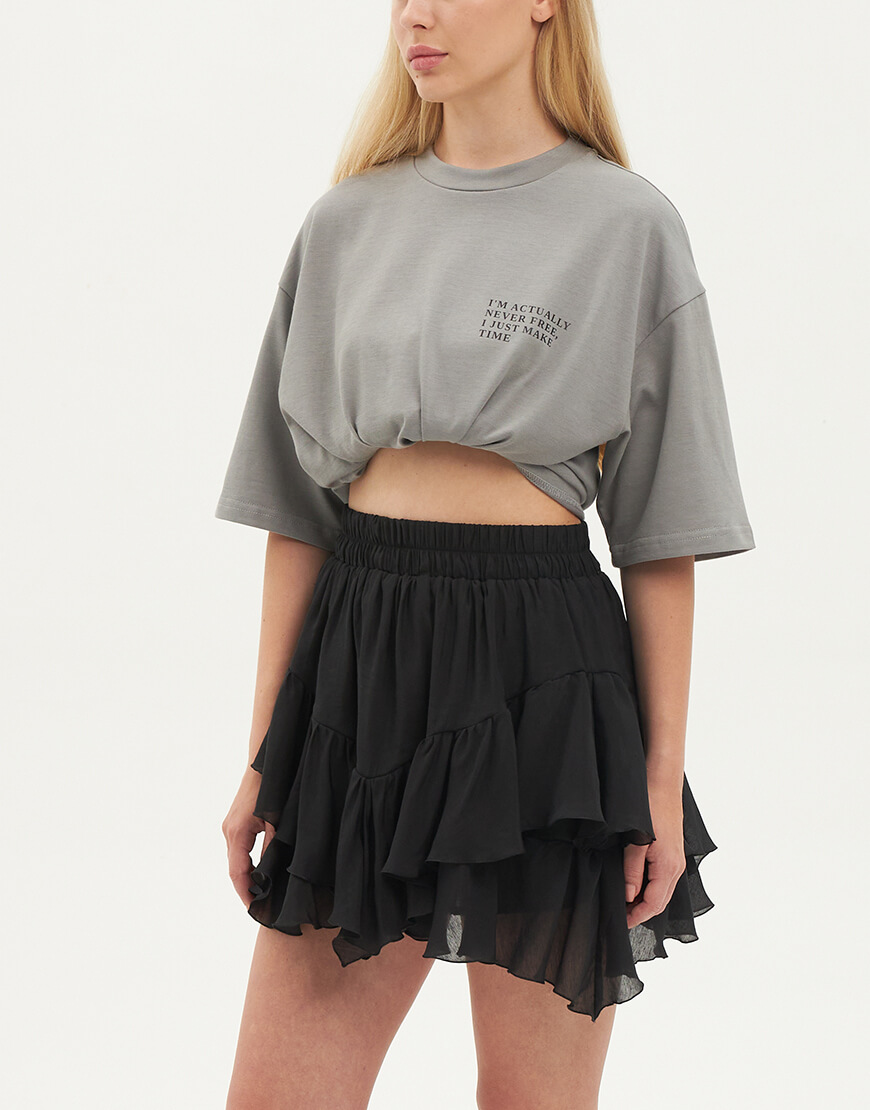 аіа Оверсайз футболка з написом сірого кольору ATTIE (ATT_TSRTG04) - фото 2