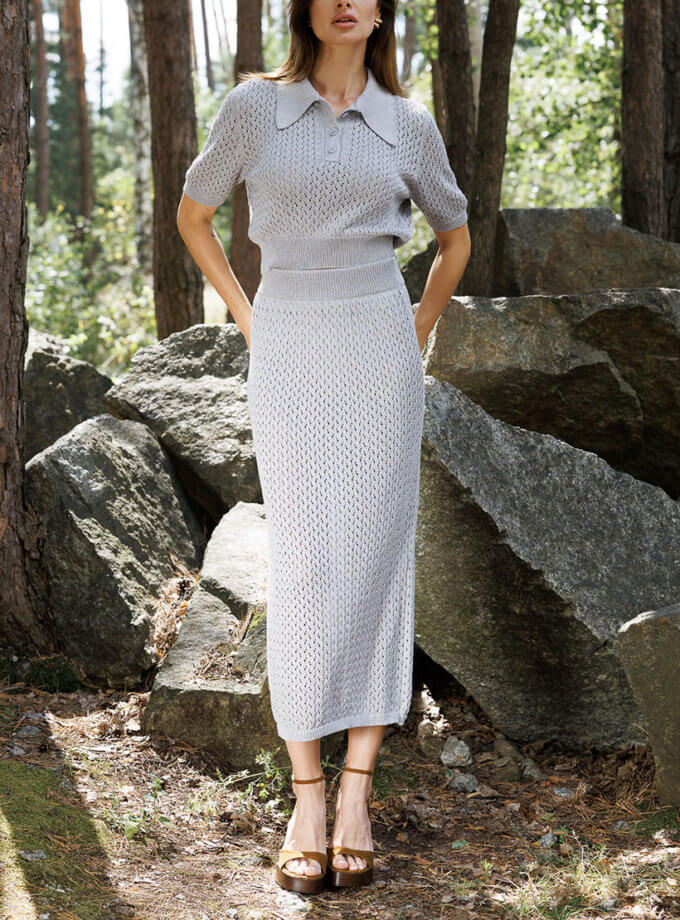 Спідниця ажурна сіра WONDER (WNDR_aut24_owsgr_10)