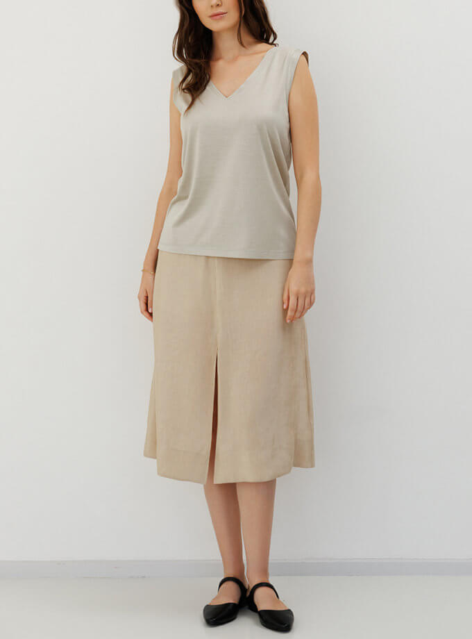 Спідниця міді шовково-льняна SANVY (SNV_SANSK_SL_2)