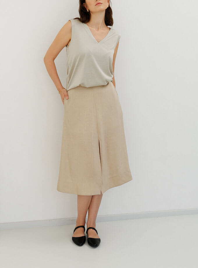 Спідниця міді шовково-льняна SANVY (SNV_SANSK_SL_2)