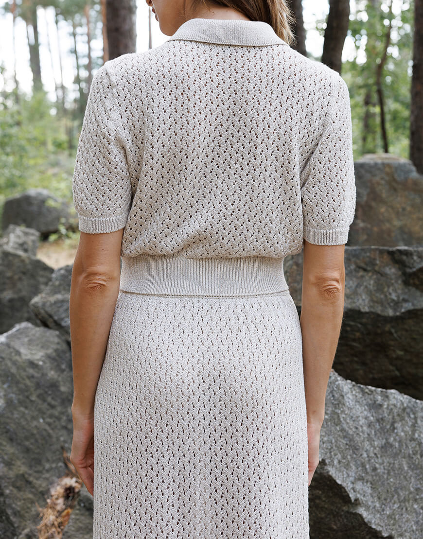 0S7A5317 Ажурне кроп-поло бежеве WONDER (WNDR_aut24_lcpbez_11) - фото 3