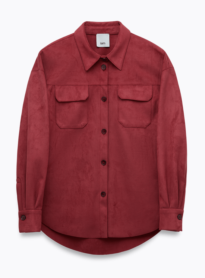 Малинова замшева сорочка IAM (IAM_RSP/SD/SHI)