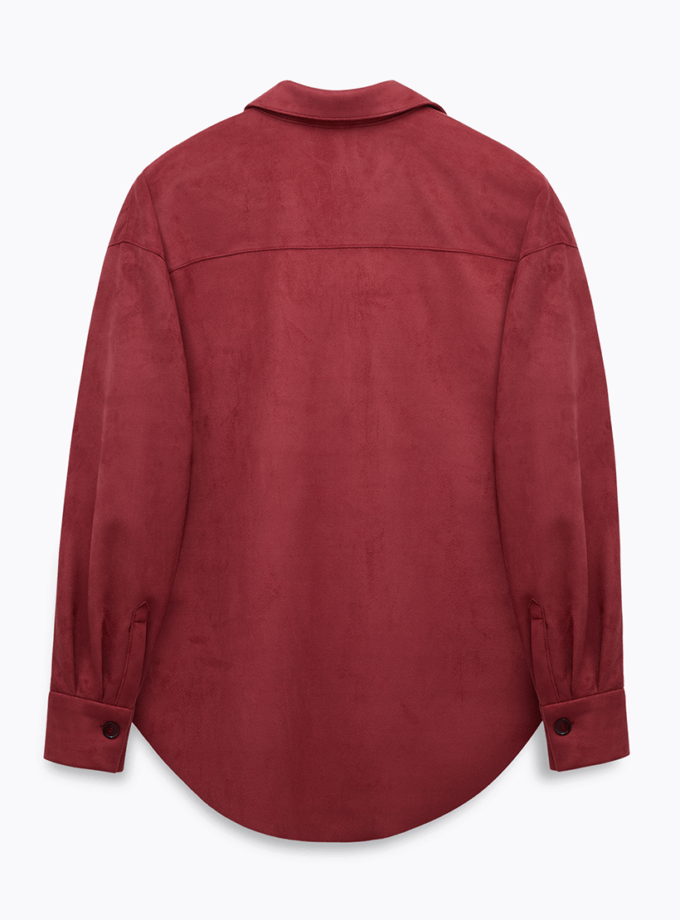 Малинова замшева сорочка IAM (IAM_RSP/SD/SHI)
