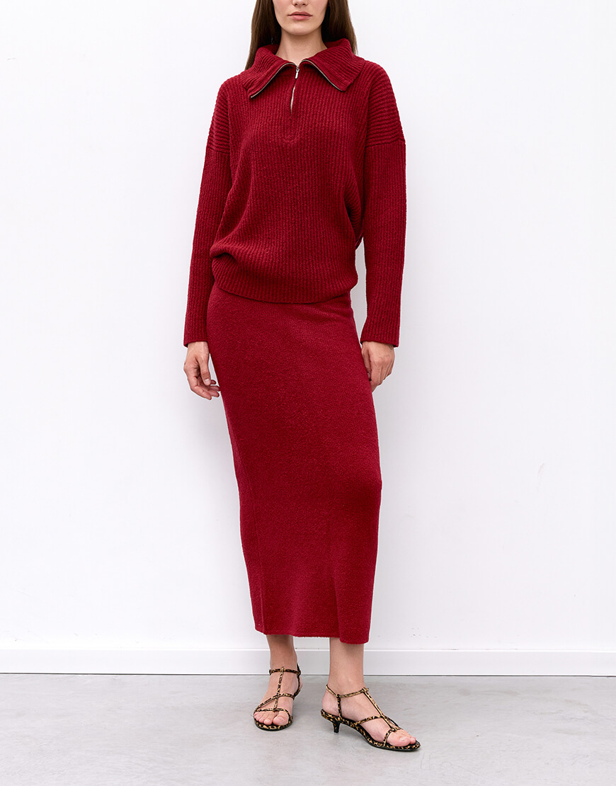 Evoto В'язана малинова спідниця IAM (IAM_KNT/RSPB/SKI) - фото 3