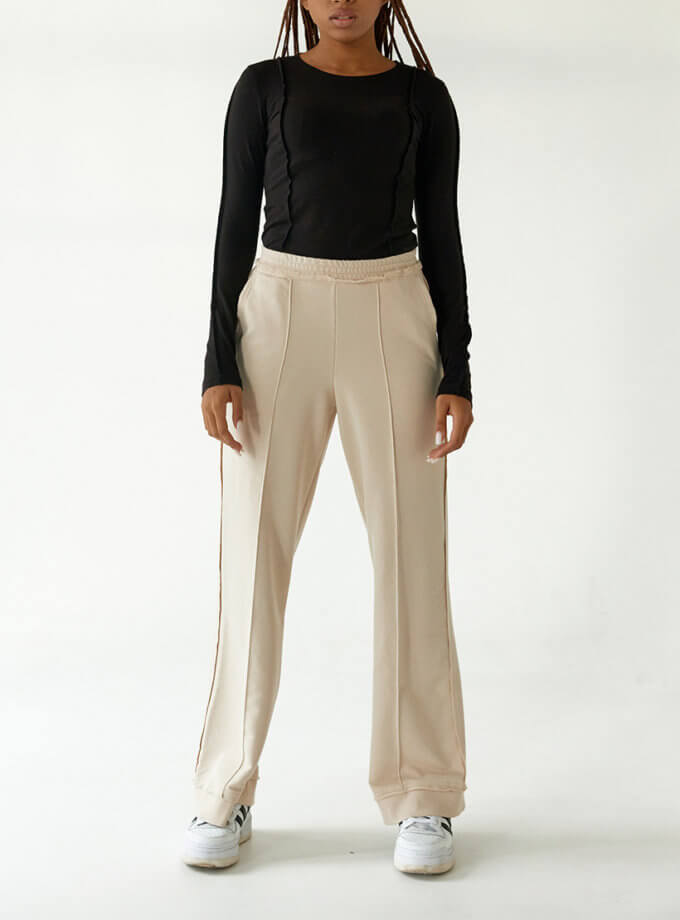 Штани зі стрілкою у молочному кольорі MAXAVI (MX2419)