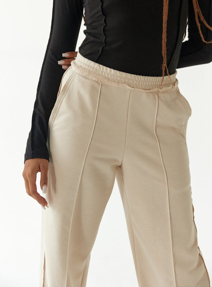 Штани зі стрілкою у молочному кольорі MAXAVI (MX2419)