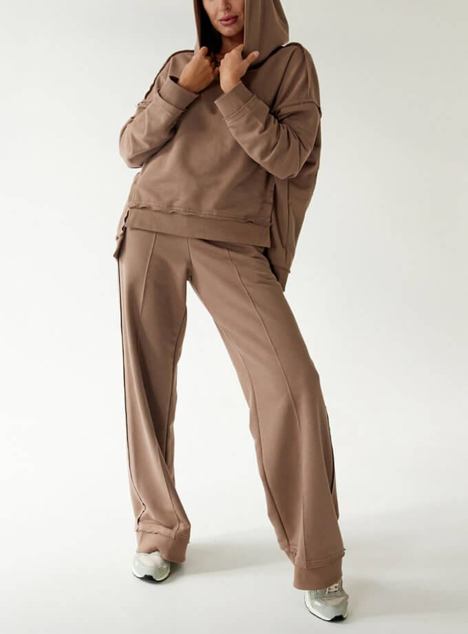 Штани зі стрілкою у кольорі мокко MAXAVI (MX2417)