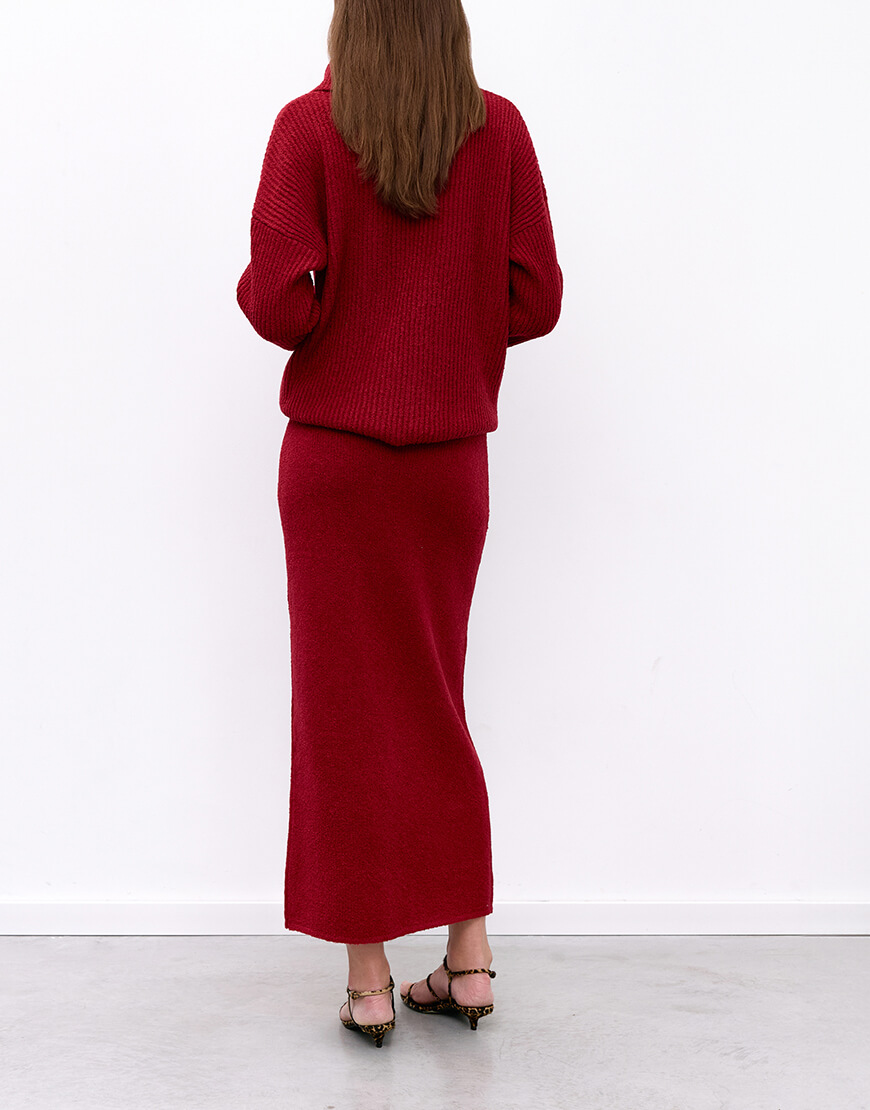 Evoto В'язана малинова спідниця IAM (IAM_KNT/RSPB/SKI) - фото 6