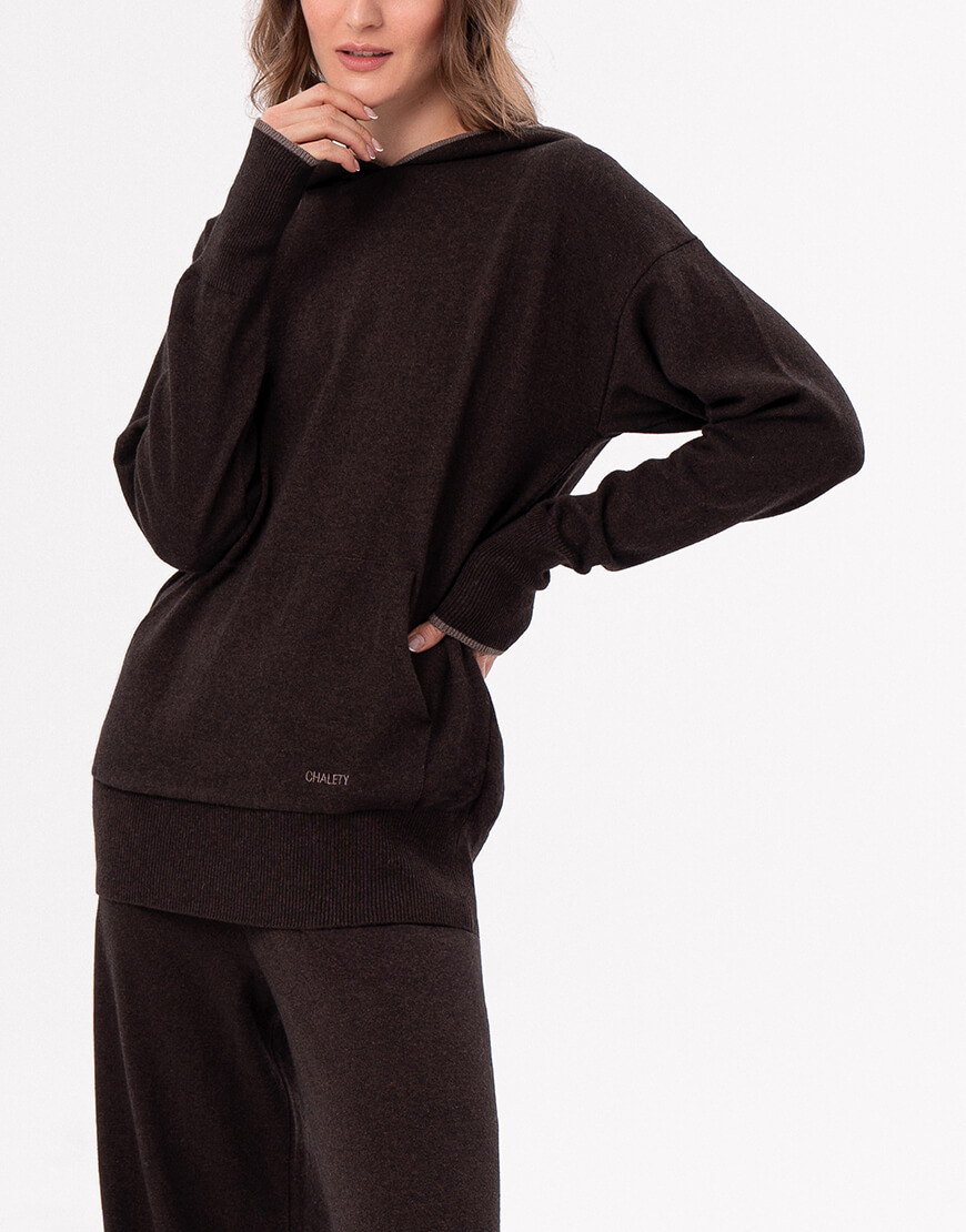 DSC05731 Худі з вовни коричневий CHALETY (CHLT_Lausanne_Hoodie_ Bruno) - фото 2