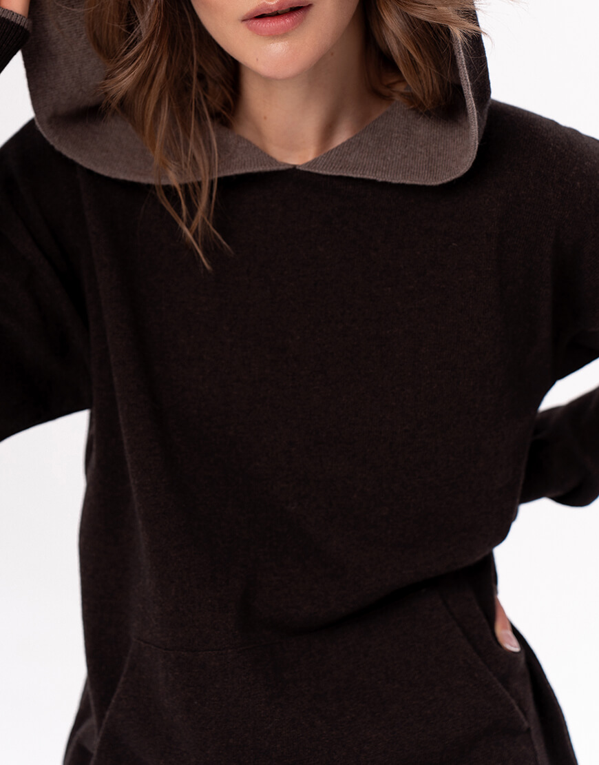 DSC05785 Худі з вовни коричневий CHALETY (CHLT_Lausanne_Hoodie_ Bruno) - фото 5