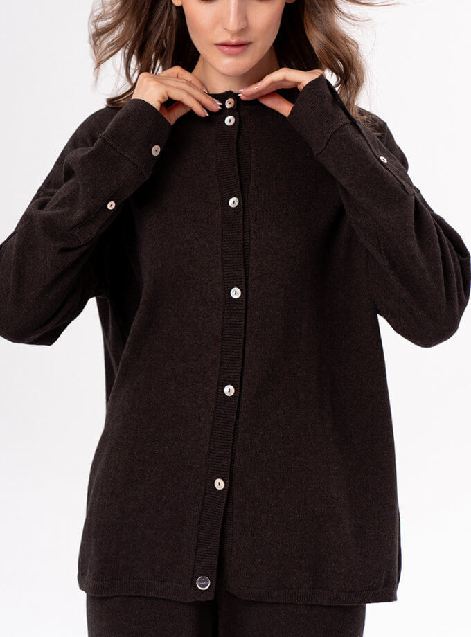 Сорочка з вовни коричнева CHALETY (CHLT_Salerno_Shirt_ Bruno)