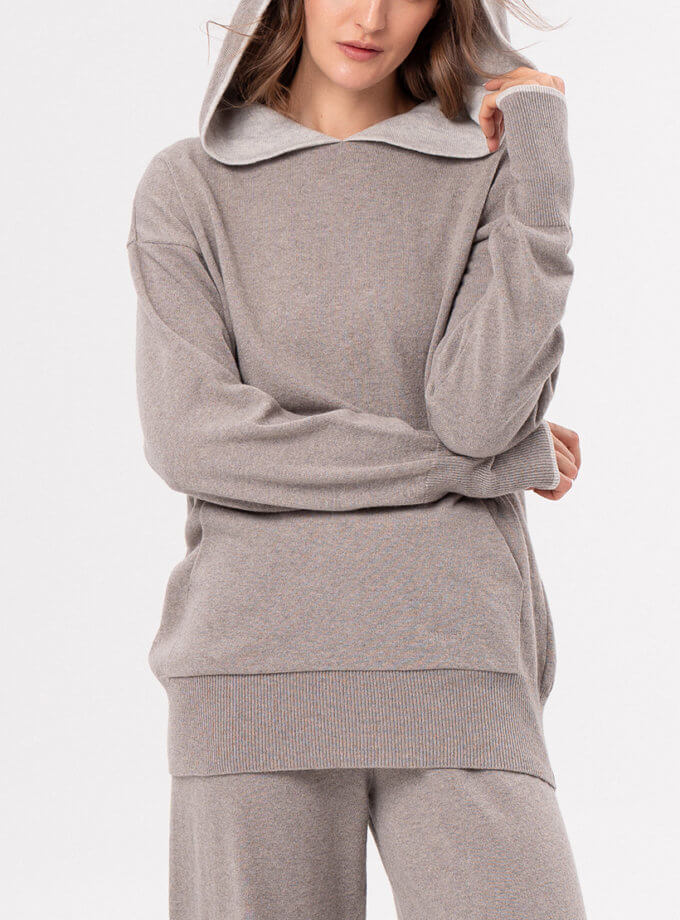 Худі з вовни бежевий CHALETY (CHLT_Lausanne_Hoodie_ Tortora)