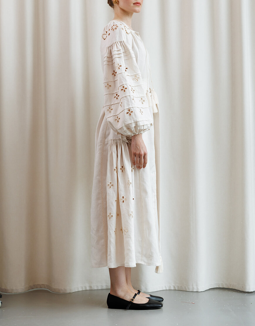 IMG_0375_1 Сукня-вишиванка Адель кремова EMBROIDERED GEM (EMBR_0524\1) - фото 2