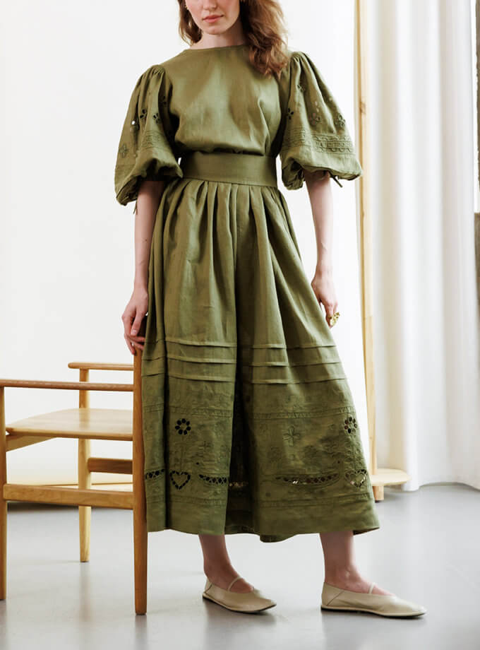 Сукня Ярина оливкова EMBROIDERED GEM (EMBR_0524\8)