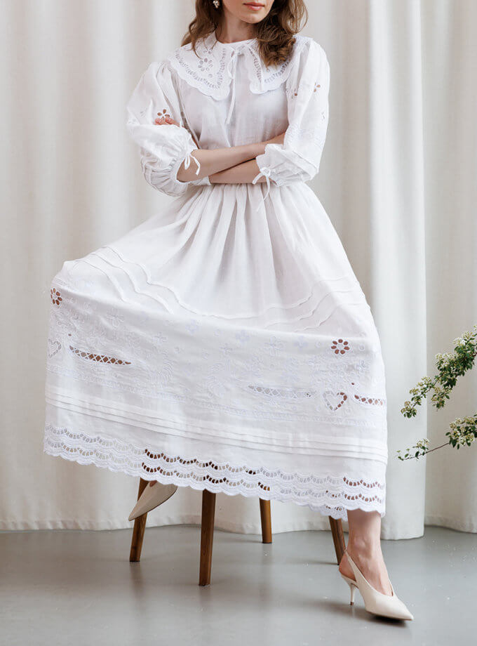 Сукня Ярина  біла EMBROIDERED GEM (EMBR_0524\9)