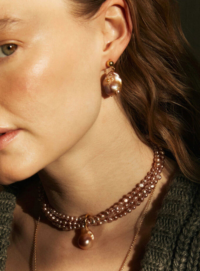 Сережки з бароковими перлинами SOLAR SILVER (SLSR_SSER_070)