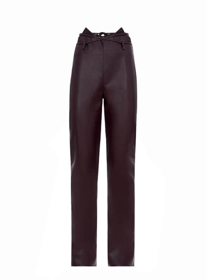 Штани шкіряні бордо ROSCA (RSC-PNT-0018/3)