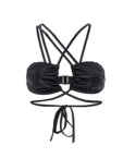 Топ шкіряний із зав'язками чорний ROSCA (RSC-top-8/4) - фото 2