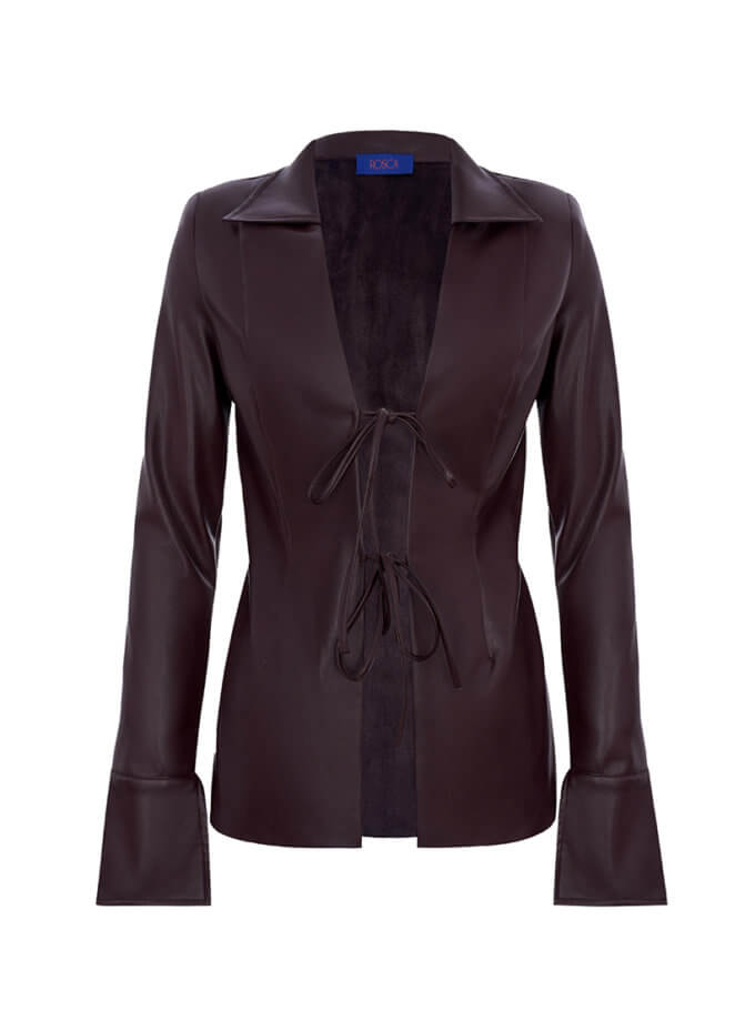 Сорочка шкіряна бордо ROSCA (RSC-SHRT-001/3)