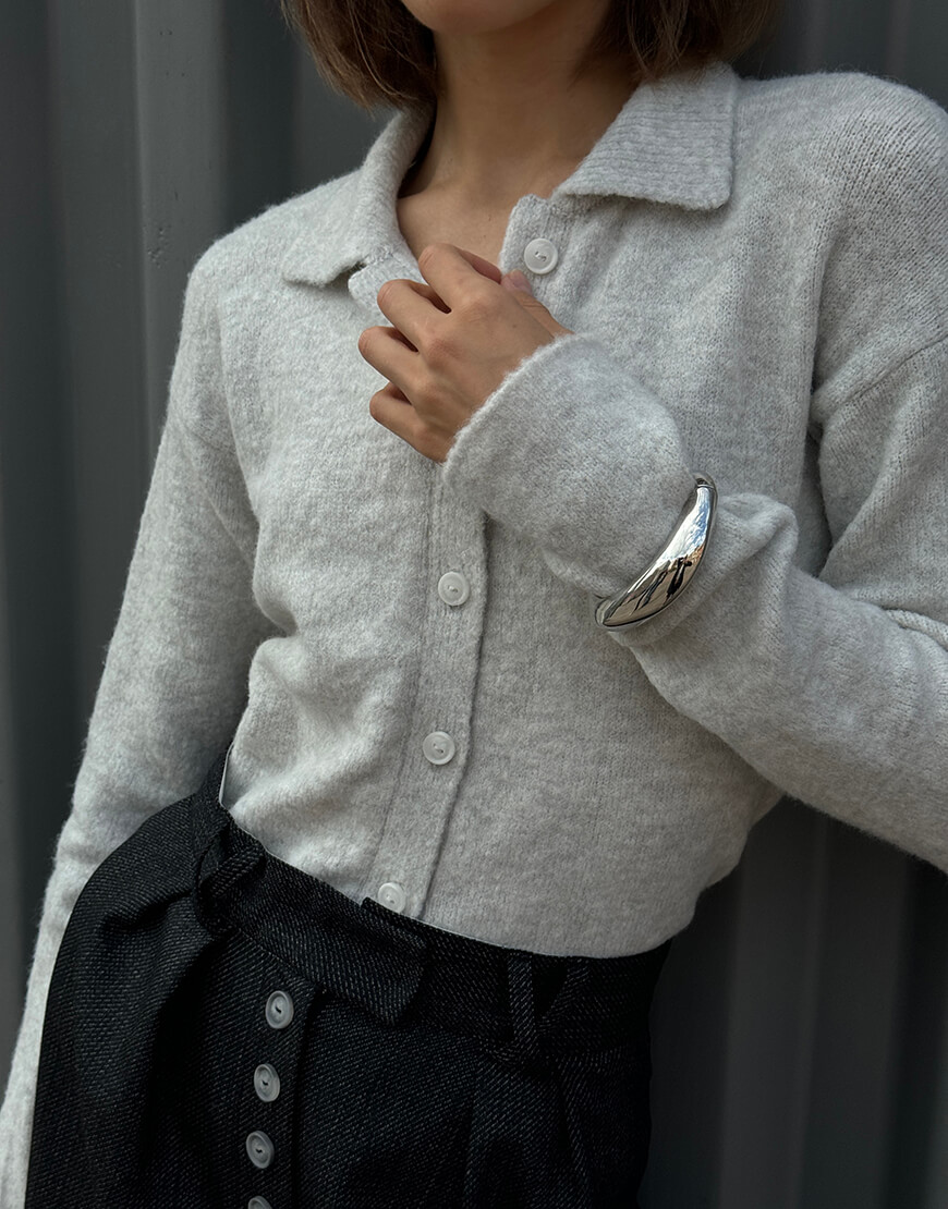 IMG_6897 Сірий кардиган з ґудзиками IRARO (IR_FW24_GC_006) - фото 3