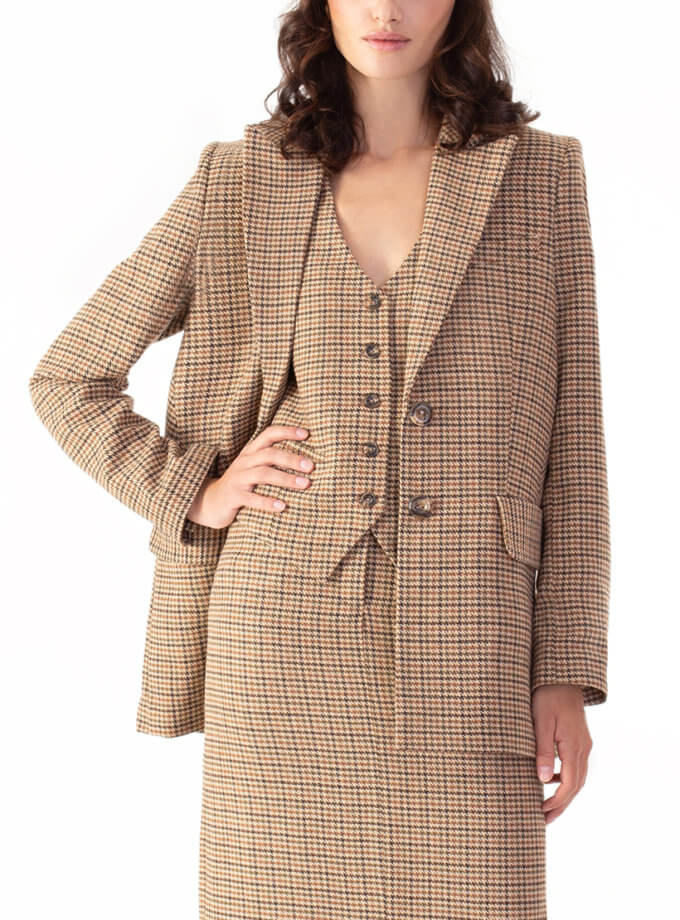 Однобортний піджак в клітинку MAGNETIC (MGN_1819BN)