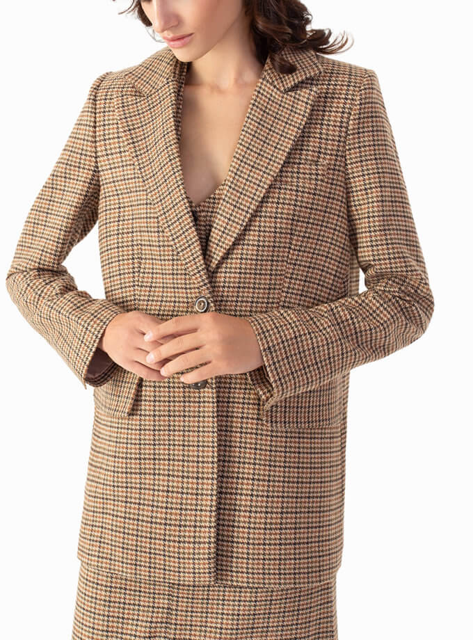 Однобортний піджак в клітинку MAGNETIC (MGN_1819BN)