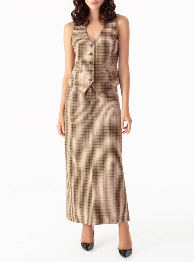 Спідниця максі в клітинку MAGNETIC (MGN_1508BN)