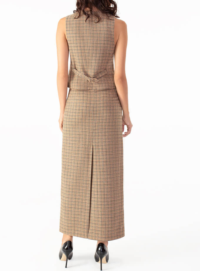 Спідниця максі в клітинку MAGNETIC (MGN_1508BN)