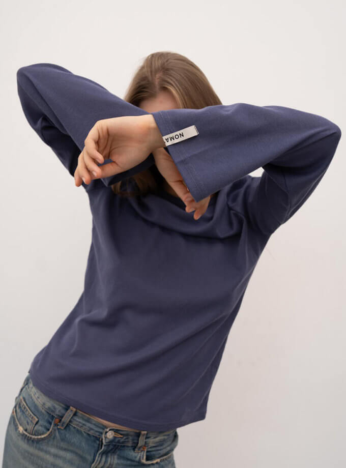 Оверсайз лонгслів синій NOMA STUDIO (NOMA_702023)