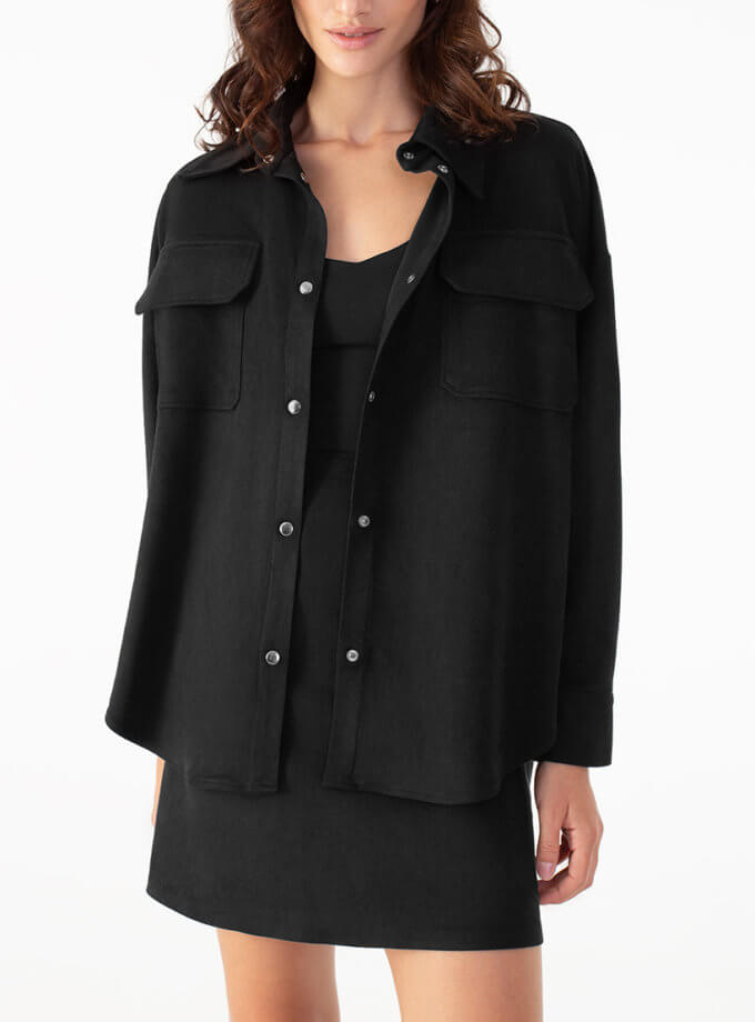 Сорочка з екозамші чорна MAGNETIC (MGN_2100BK)