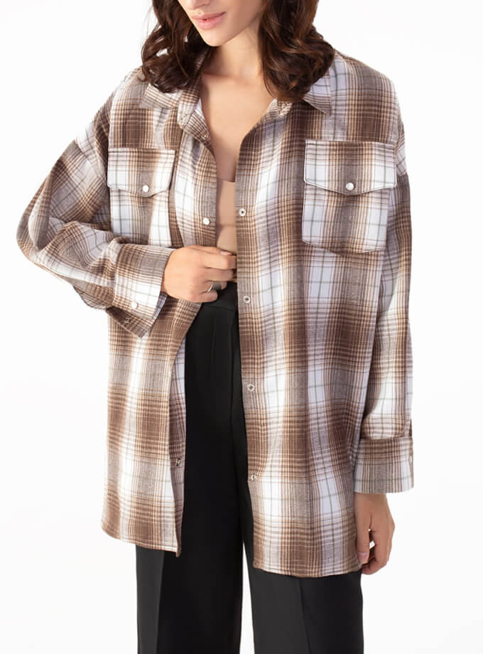 Сорочка з фланелі в клітинку MAGNETIC (MGN_2110BN)