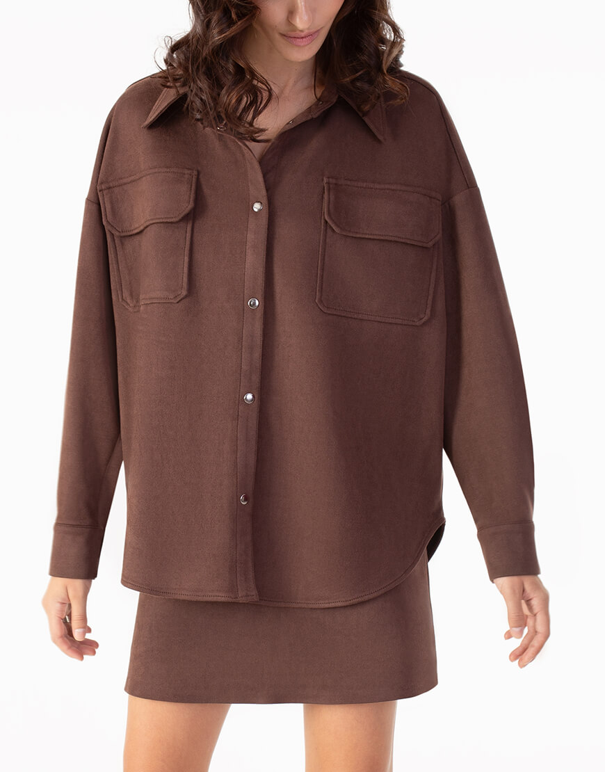 IMG_7965-не кадр Сорочка з екозамші шоколадна MAGNETIC (MGN_2100CH) - фото 2