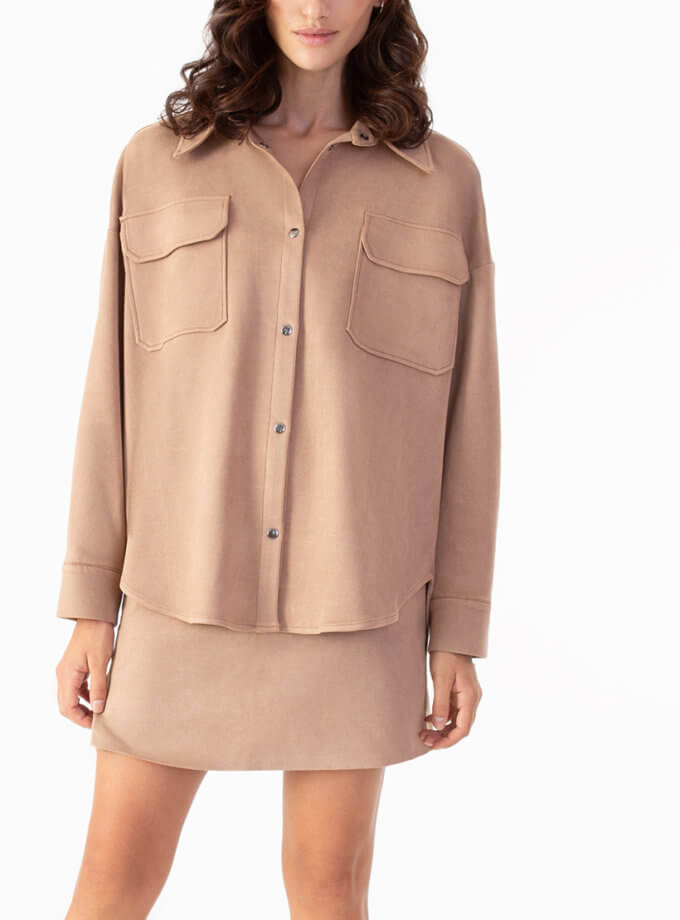 Сорочка з екозамші бежева MAGNETIC (MGN_2100BG)