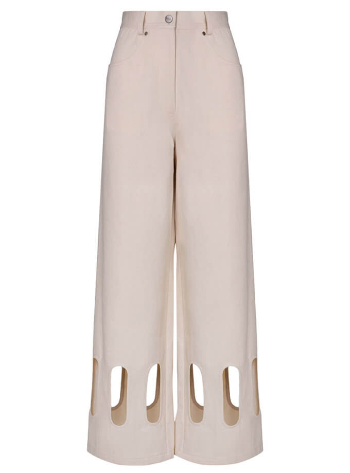 Джинсові бежеві штани з дірками 7/11 SEVEN ELEVEN (SE_SE24JnHls_Bg)