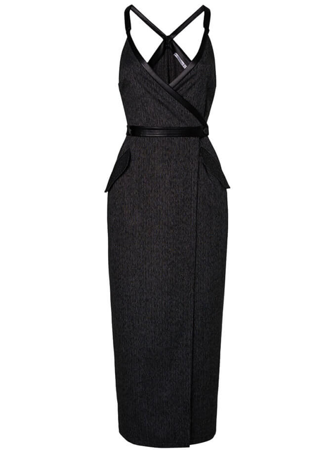 Сарафан на запах з костюмної тканини 7/11 SEVEN ELEVEN (SE_SE24Srfn_BG)