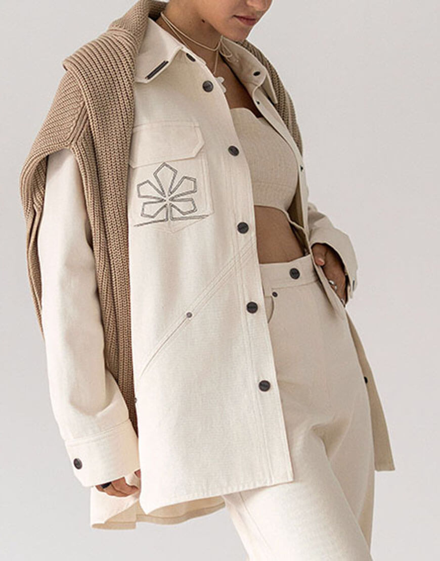 Seven_Eleven_24_073 (1) Сорочка -куртка бежева 7/11 SEVEN ELEVEN (SE_SE24Sh_Bg) - фото 3