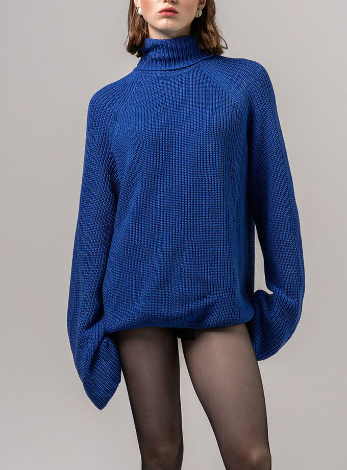 Светр оверсайз з коміром синій 7/11 SEVEN ELEVEN (SE_SE24SwtrMrg_Bl)