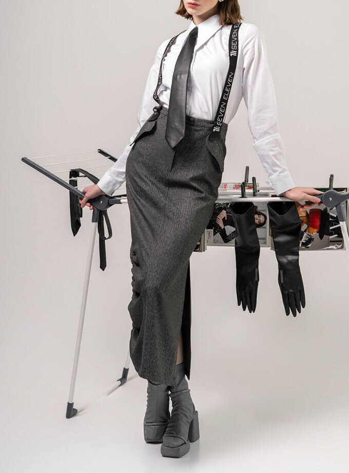 Спідниця максі з підтяжками сіра 7/11 SEVEN ELEVEN (SE_SE24SkrtBrcMx_Gr)