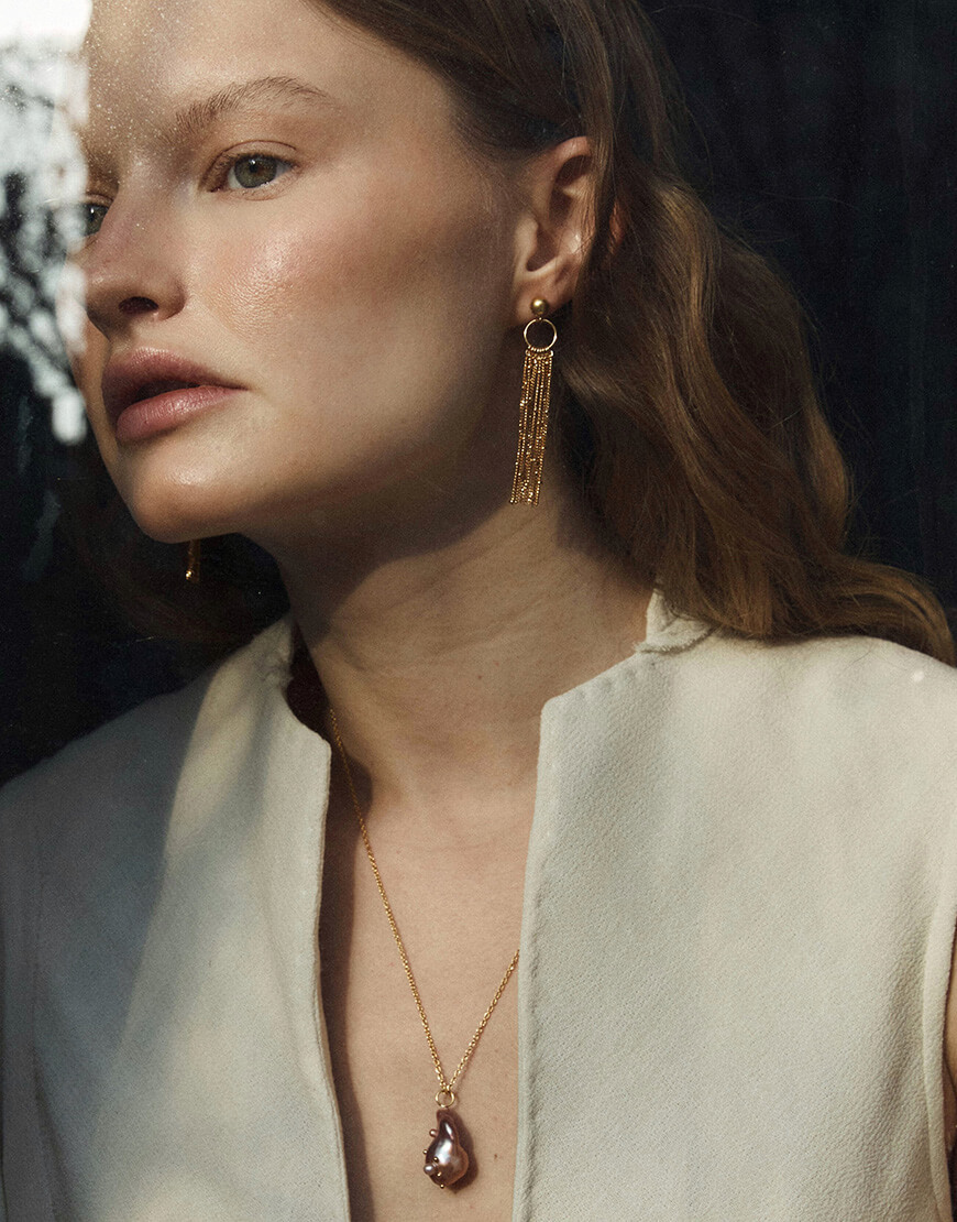 Snapseed Сережки Rain короткі у позолоті SOLAR SILVER (SLSR_SSER_069) - фото 4