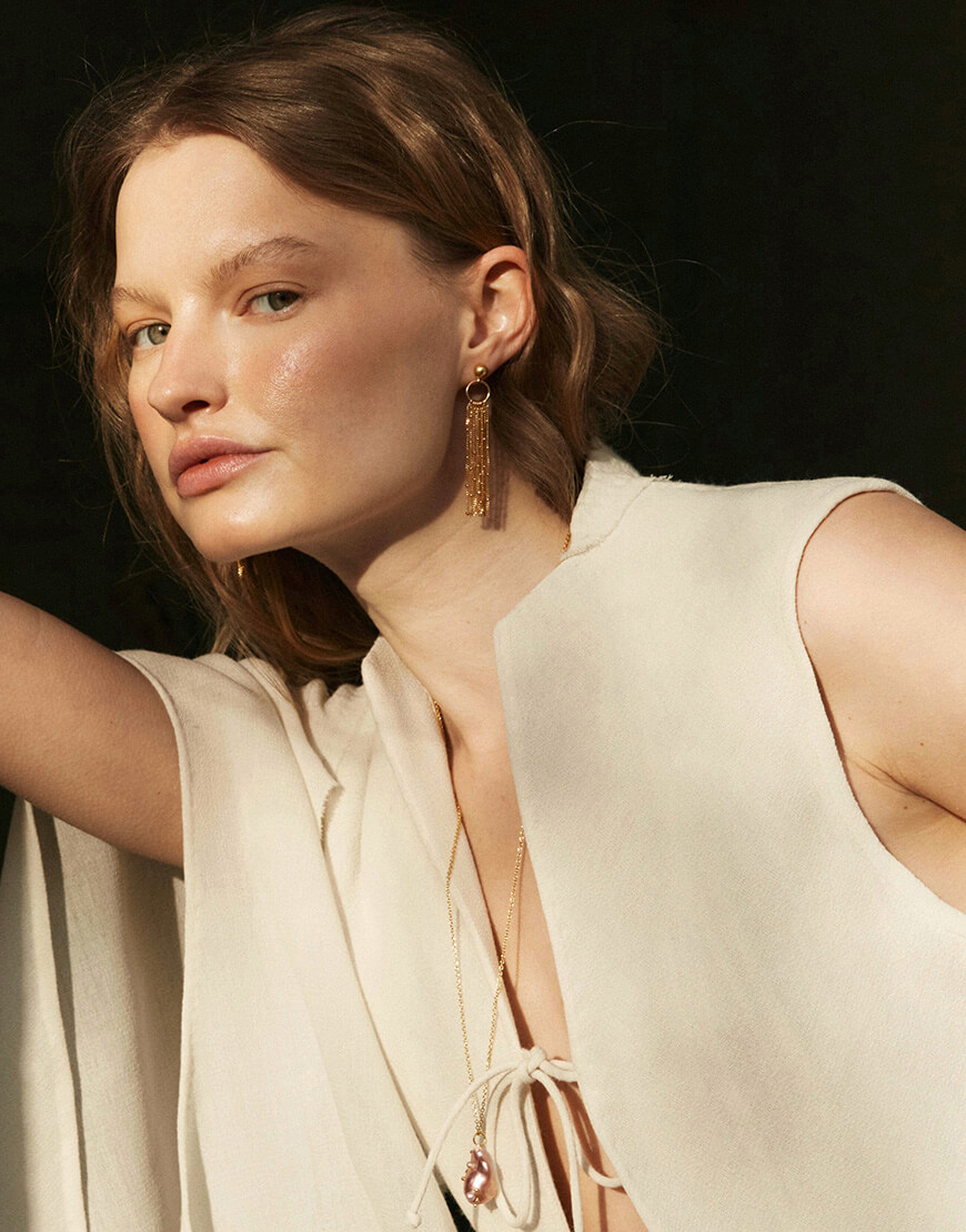 Snapseed(1) Сережки Rain короткі у позолоті SOLAR SILVER (SLSR_SSER_069) - фото 3