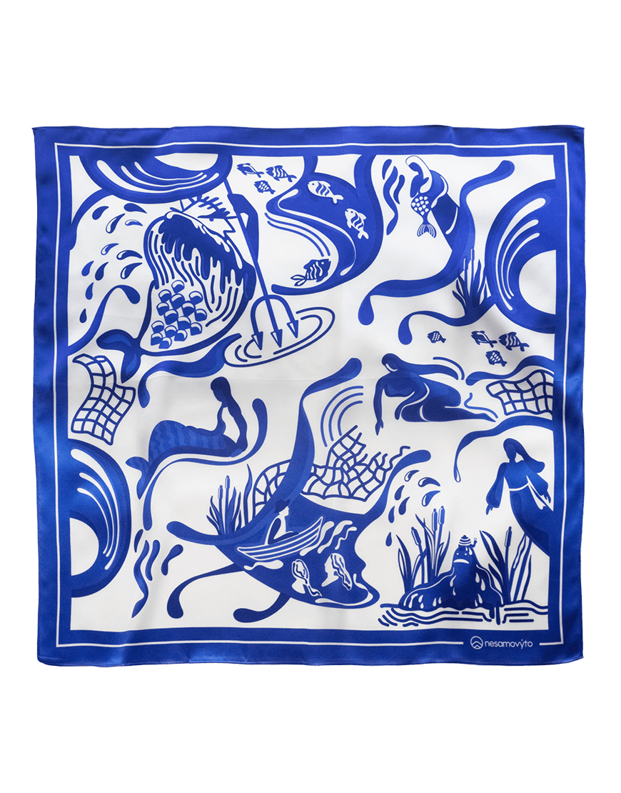 blue-2 Шовкова хустка Водяник NESAMOVYTO (NST_MYTHVOD)