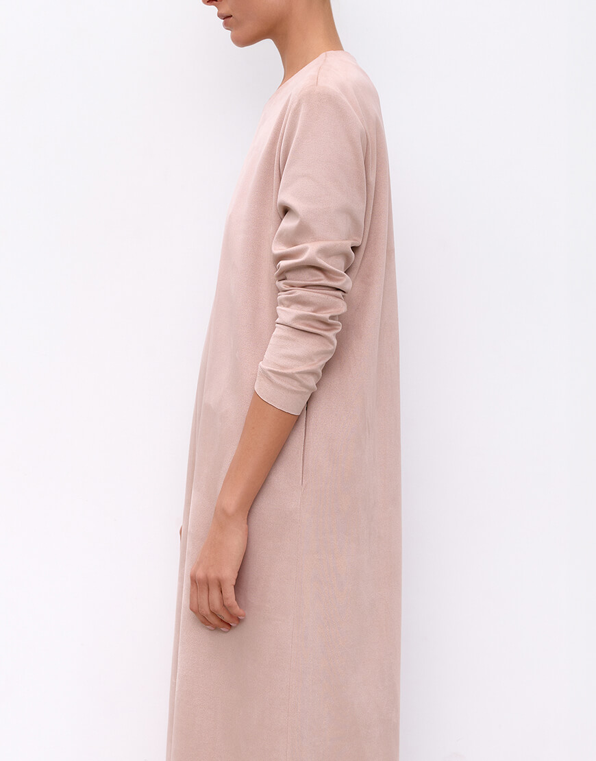 Evoto Сукня з екозамші пудрова IAM (IAM_PWD/SUE/DR) - фото 6