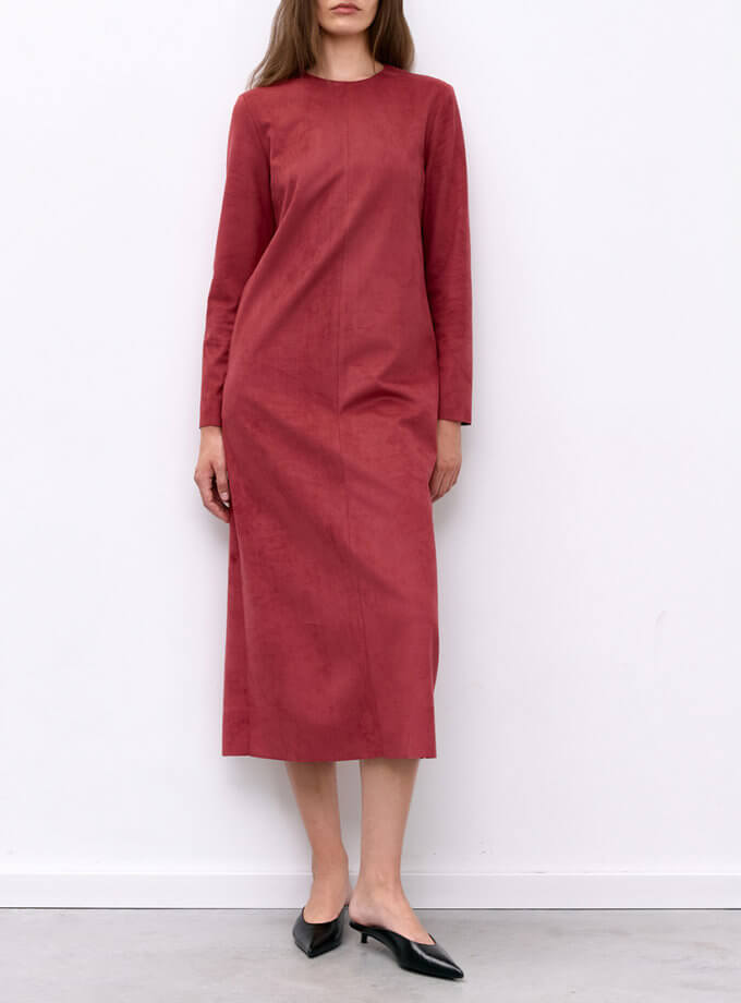 Сукня з екозамші малинова IAM (IAM_RSPB/SUE/DR)