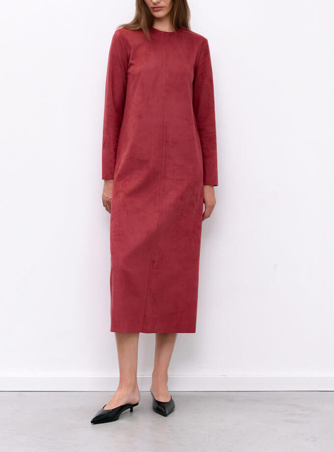 Сукня з екозамші малинова IAM (IAM_RSPB/SUE/DR)