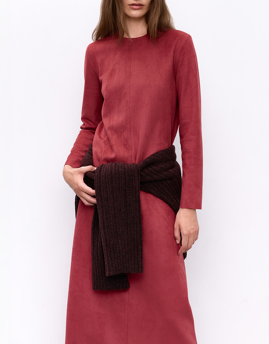 Evoto Сукня з екозамші малинова IAM (IAM_RSPB/SUE/DR) - фото 5